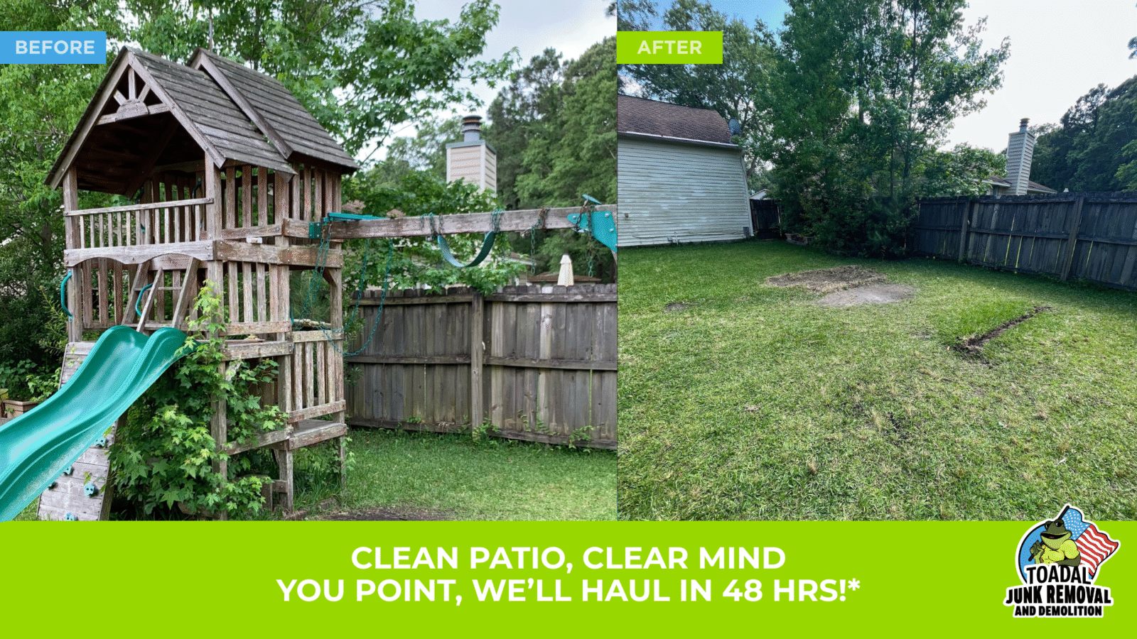 Before and After of Junk Removal Job in Charleston