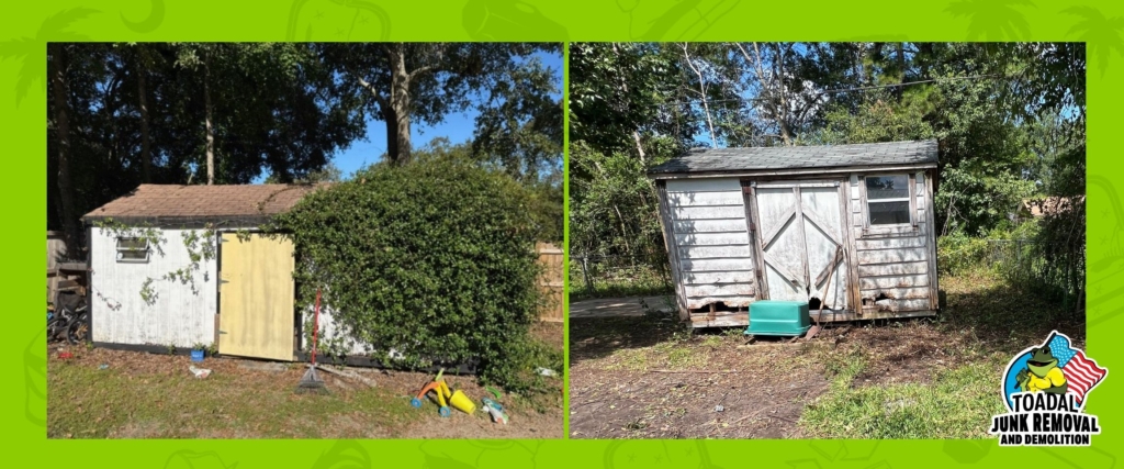 Shed Demolition by Toadal Junk Removal and Demolition